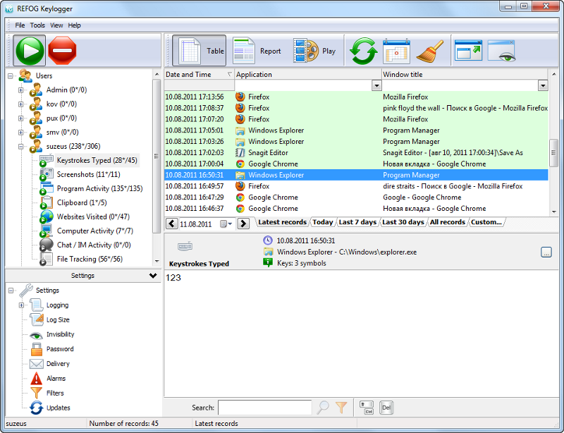 Windows 7 REFOG Free Keylogger 8.1.7.2110 full