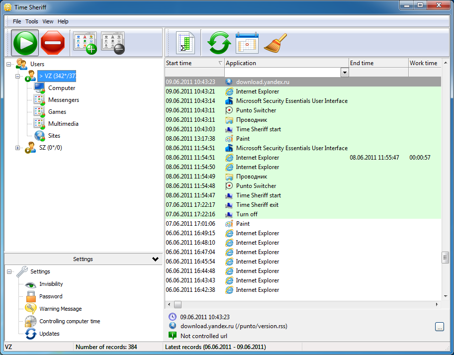 Windows 7 REFOG Time Sheriff 2.39 full