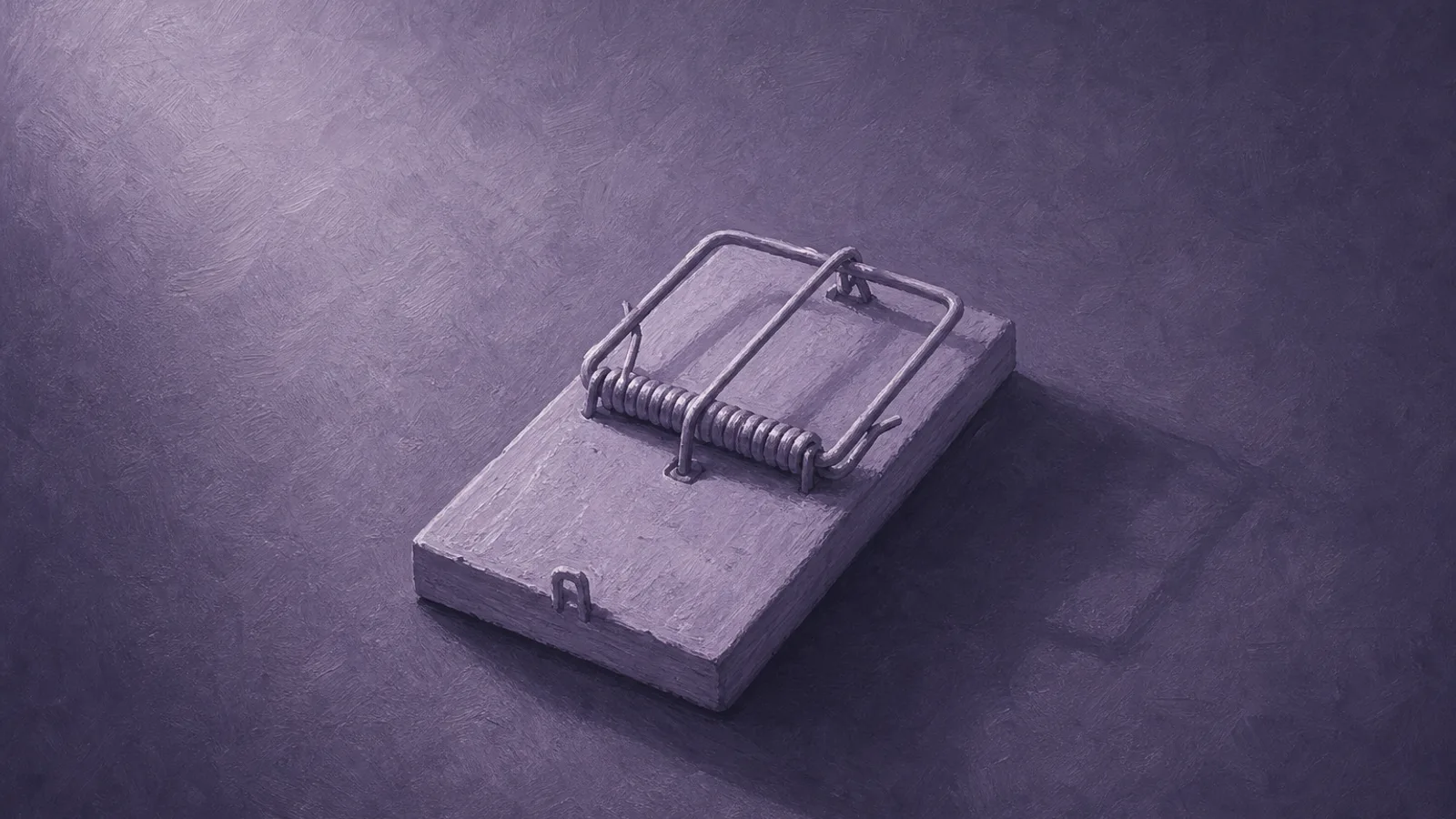 A single sprung paper mousetrap that never held any bait