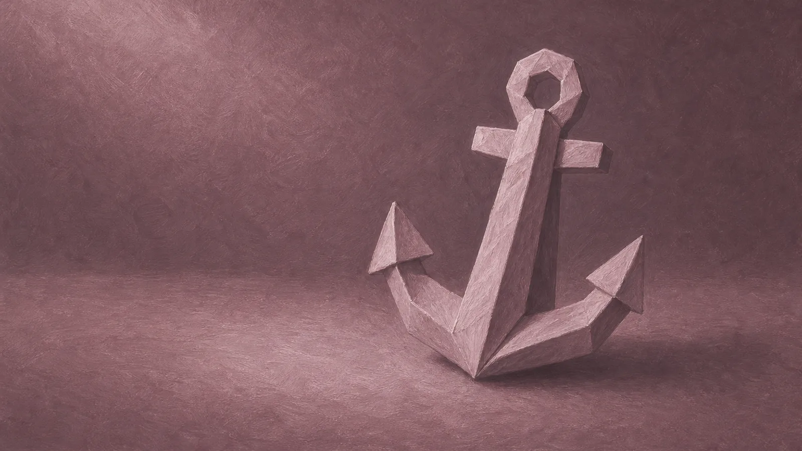 A single sturdy paper anchor resting on a plain surface