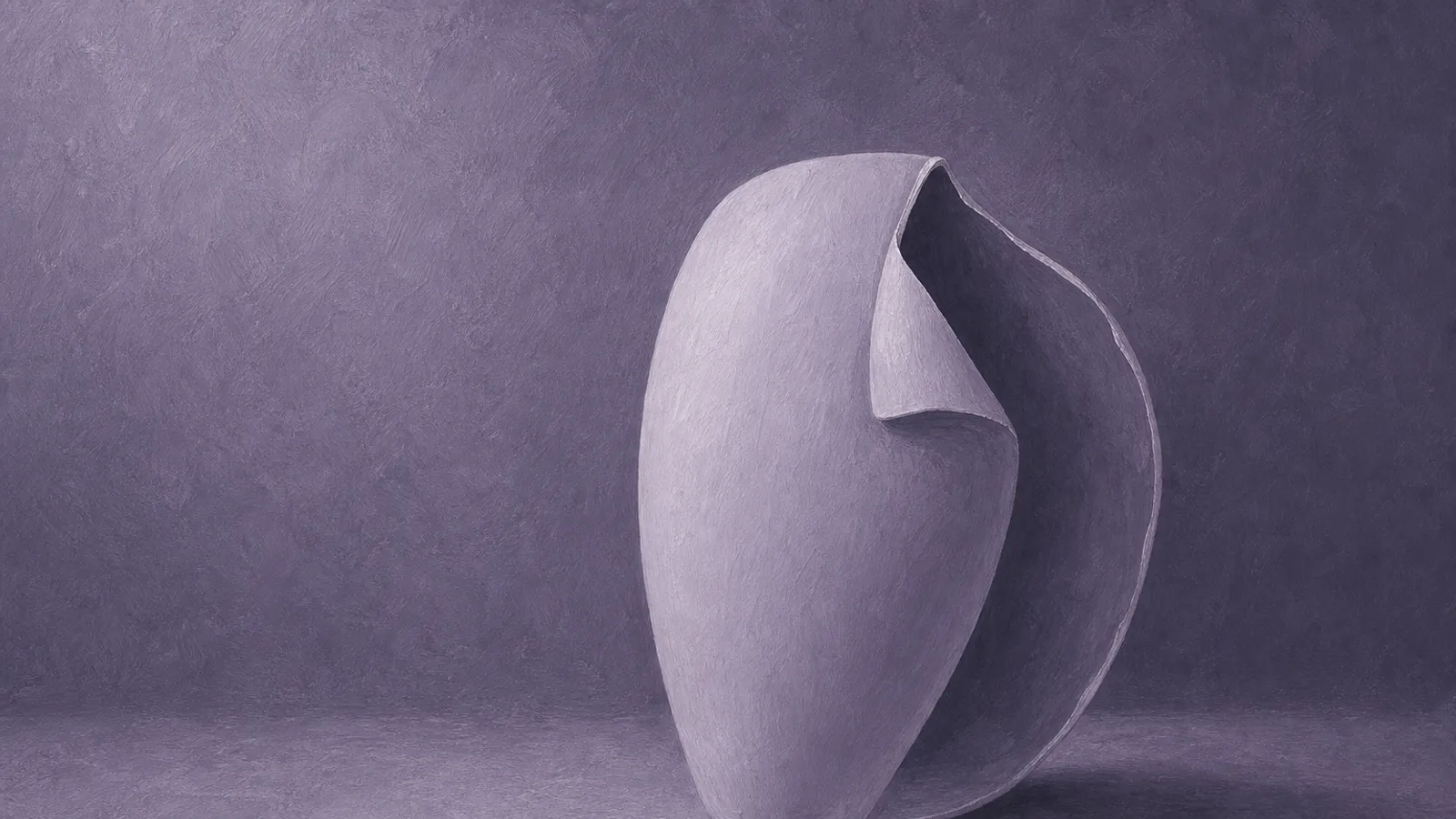 A blank paper mask with one corner peeled up to reveal it is hollow behind