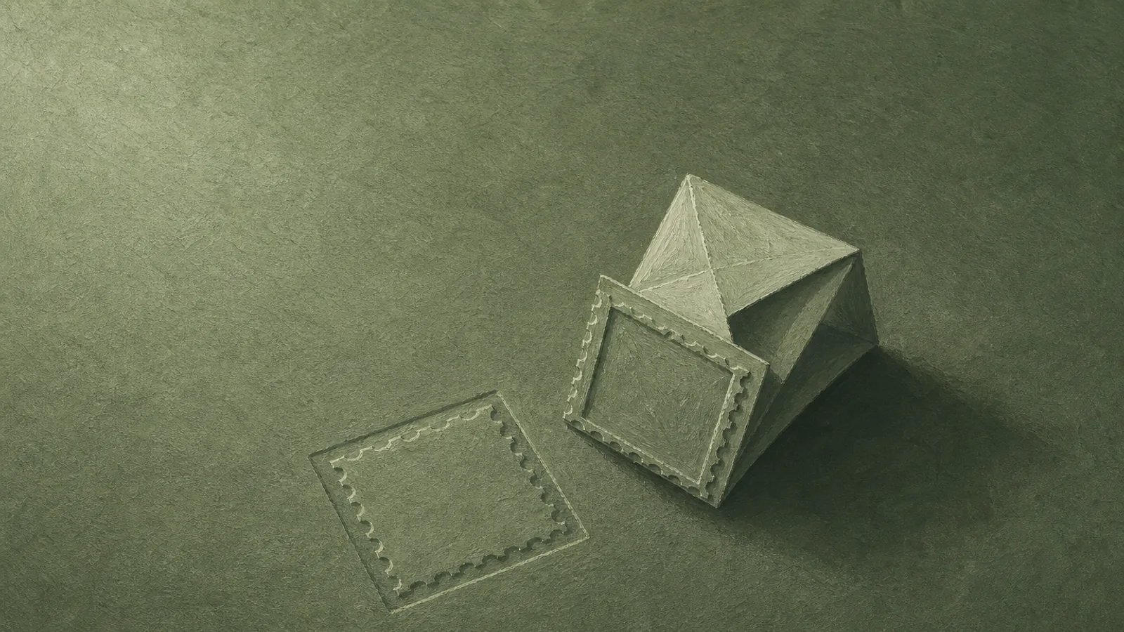 A single inked stamp resting on cream paper beside the lasting mark it has left